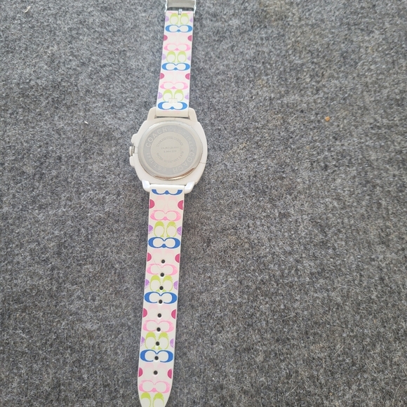 Coach White and Silver Watch Silicone Watch Band - Picture 5 of 6